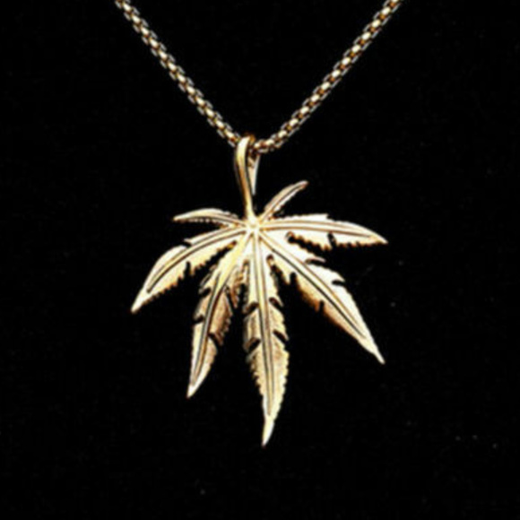 Jewelry - POT LEAF NECKLACE - party 420 gold jewelry chain Jewelry - POT LEAF NECKLACE - party 420 gold jewelry chain
